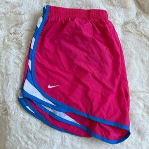 Nike Women's Vibrant Pink and Blue Sports Shorts